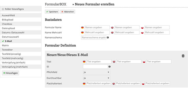 Extranet Formulare Vorlage erstellen