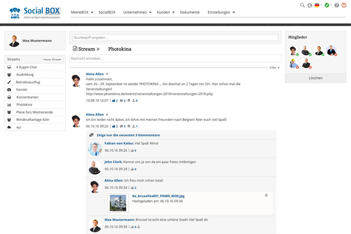 Erweiterungen Service Portal Software SocialBOX