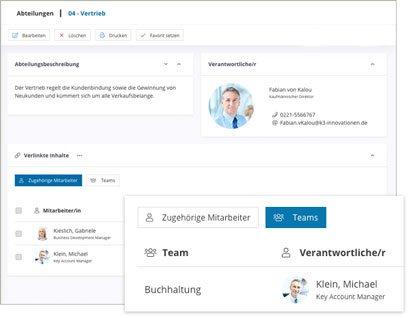 Service Portal Software Module Abteilungen